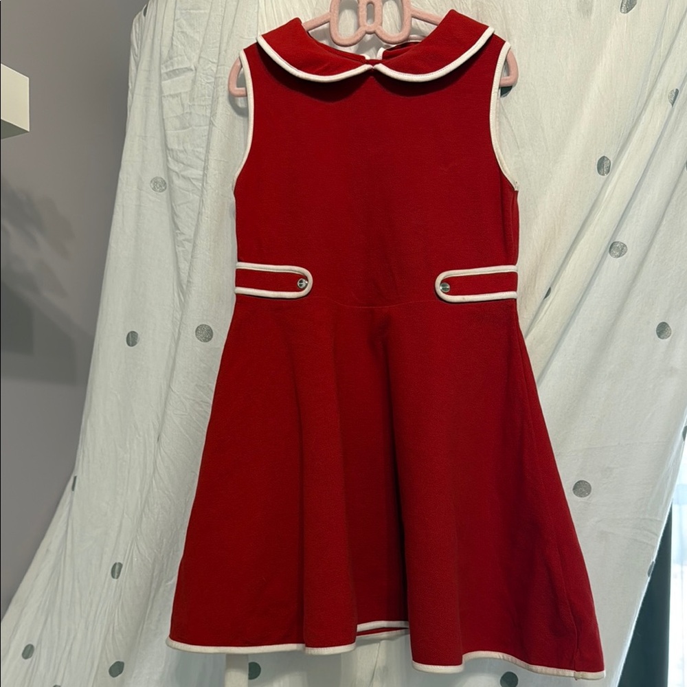 Jacadi Red Dress with White Accents